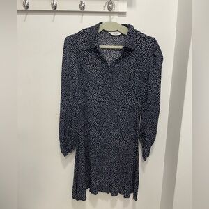 @ other stories blue long sleeve mini dress